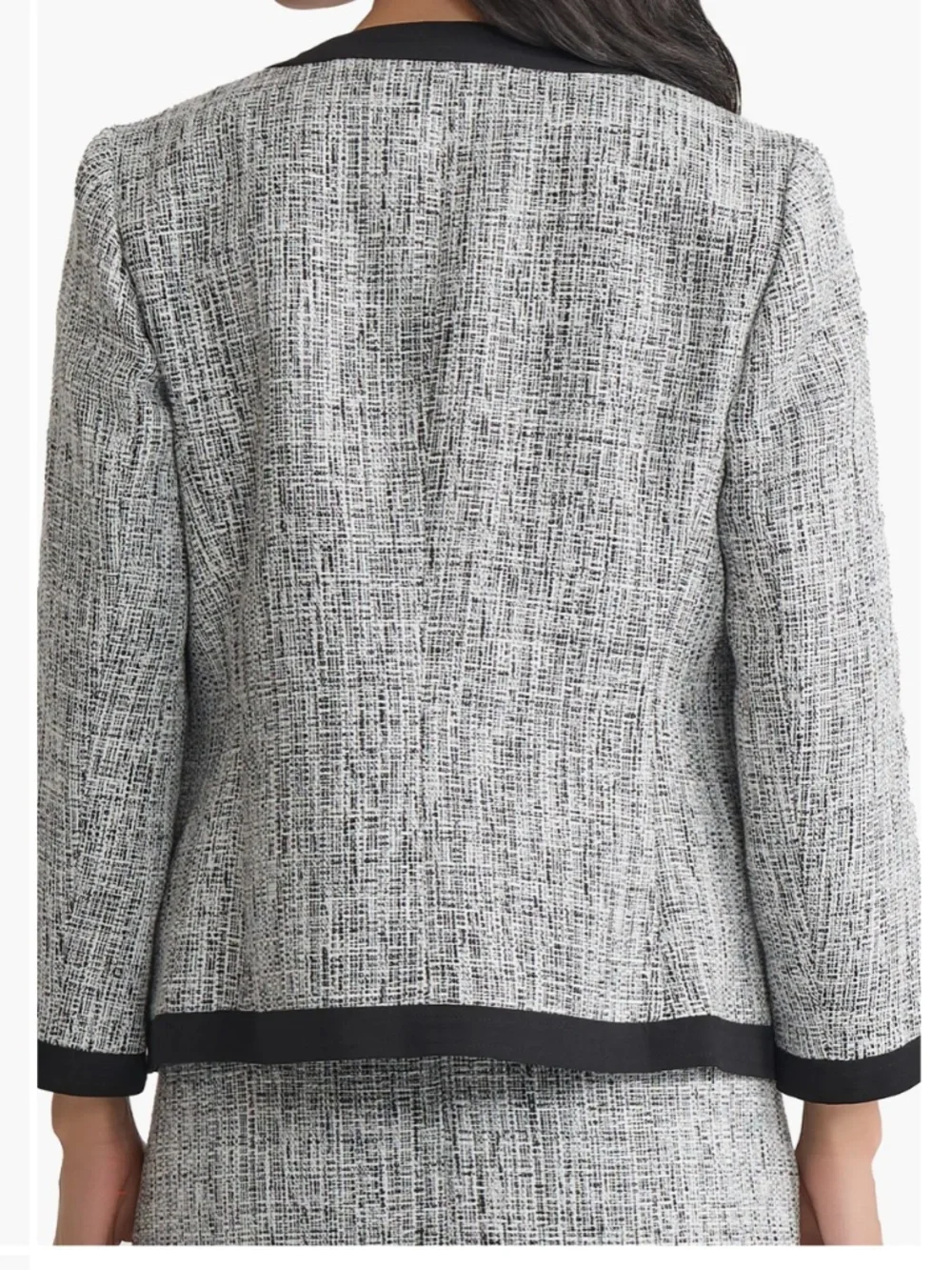 NWT (8) KASPER Contrast Trim Tweed Jacket - Picture 2 of 8